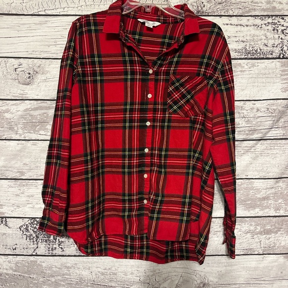 Old Navy Classic Plaid Flannel Shirt Red & Green Tartan | Size XL - Picture 1 of 6
